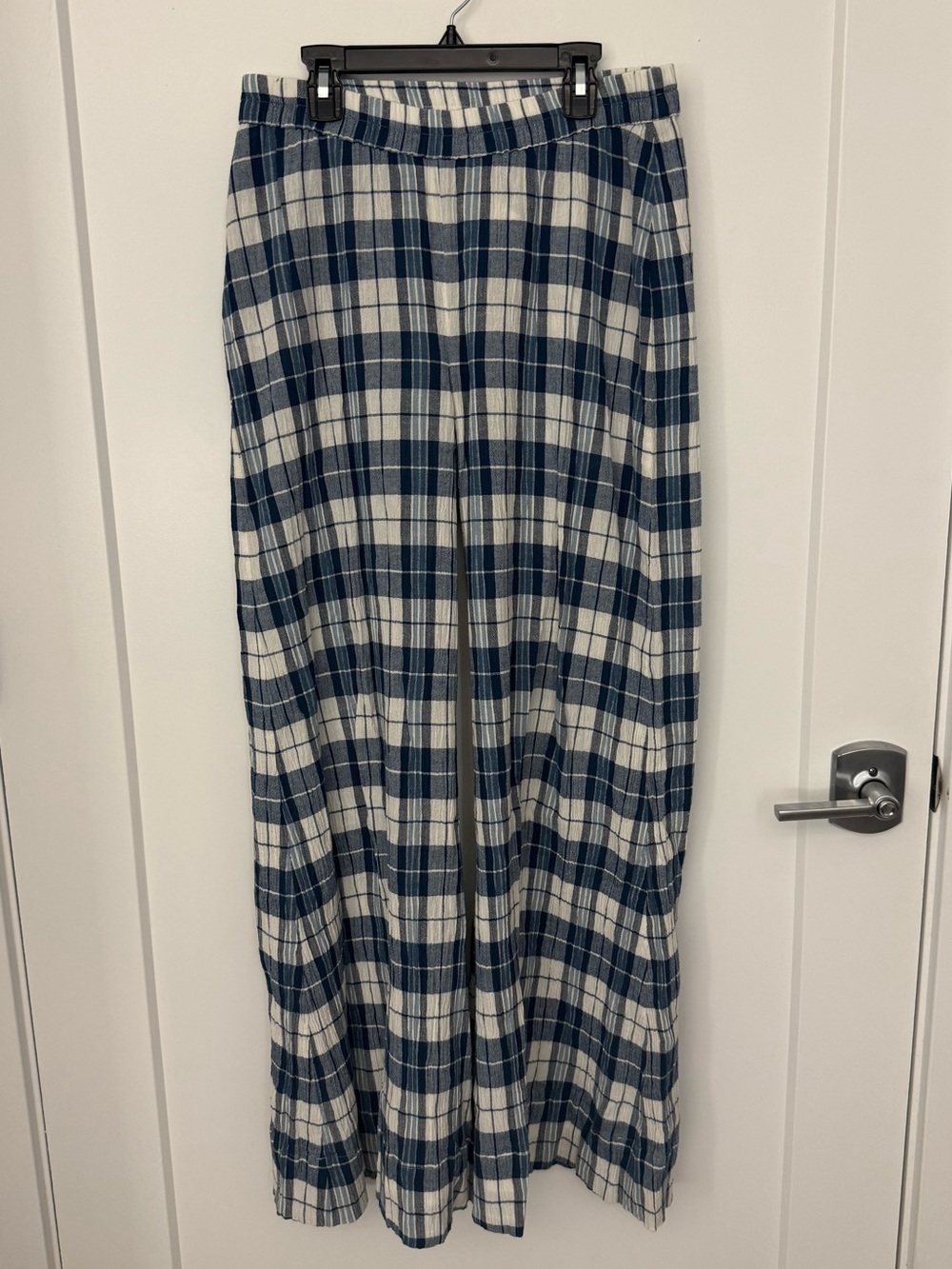 Suzie Kondi Elira Checked Cotton Gauze Wide Leg Pants